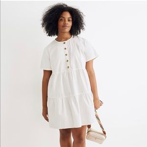 Madewell Button-Front Tiered Mini Dress